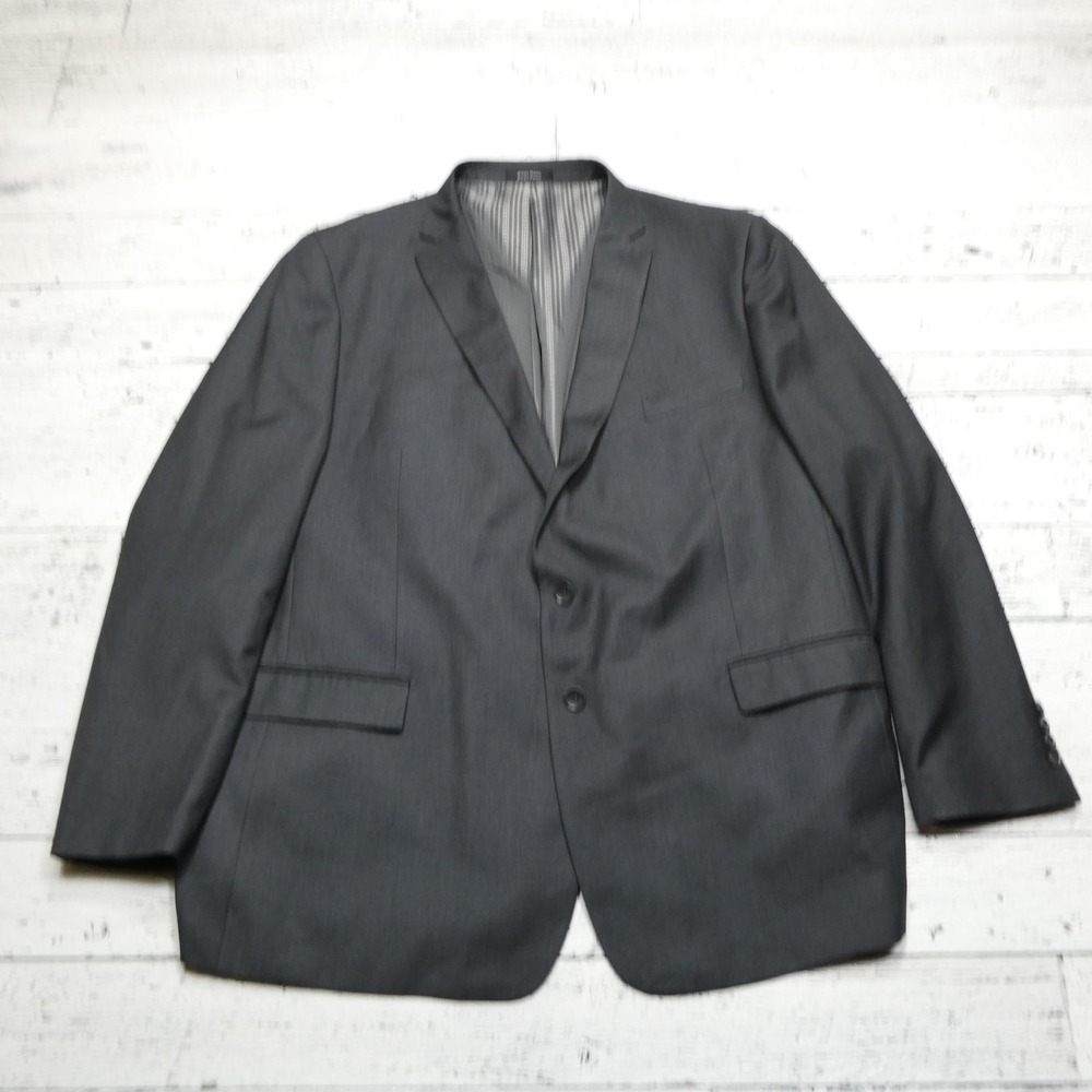 Giorgio Fiorelli Blazer Mens 52 Long Charcoal Gray 2 Button Double Vent Lined